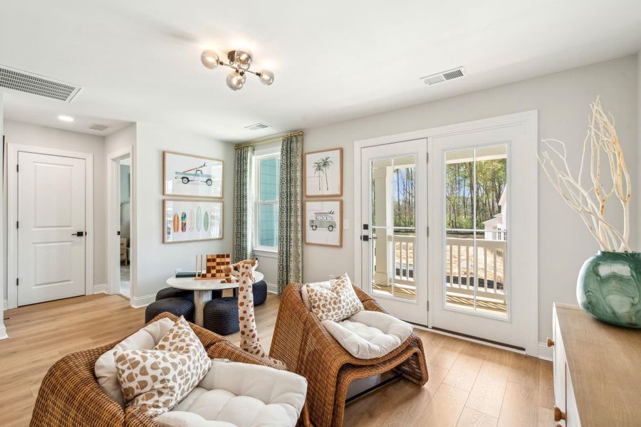 Furnished interior view inside a new home in Sweetgrass Station, Summerville (Image 7). Furnished interior view inside a new home in Sweetgrass Station, Summerville (Image 7).