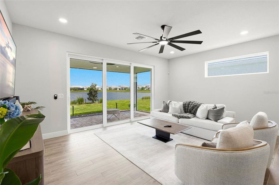 Furnished interior view inside a new home in LakeHouse Cove at Waterside, Sarasota (Image 17). Furnished interior view inside a new home in LakeHouse Cove at Waterside, Sarasota (Image 17).