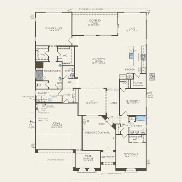 2D floor plan layout for the Voyage by Pulte Homes in Saguaro Reserve - Majesty, Marana, AZ (Image 3).