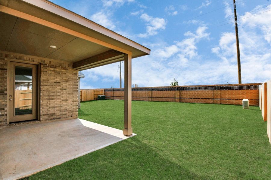 Exterior details and patio area of a home in 50' Traditional Homes at Elyson, Katy (Image 4).