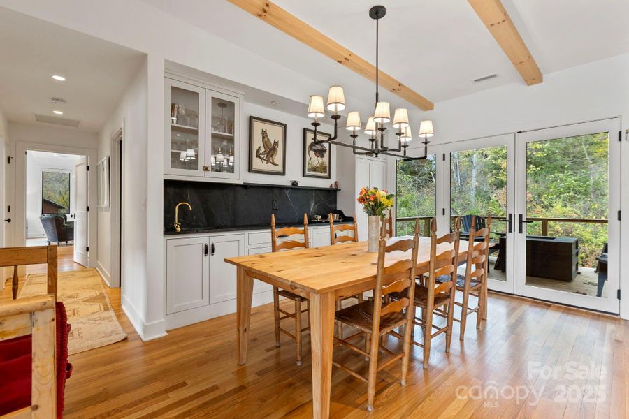 Dining Room with Custom Cabinets