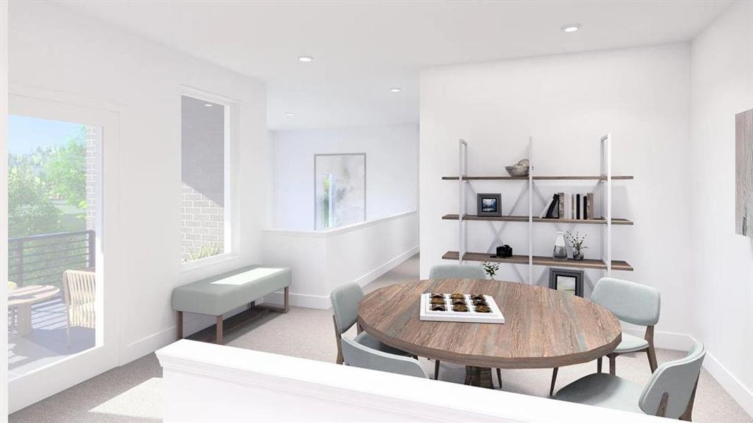 Furnished interior view inside a new home in Ridgeline Towns, McKinney (Image 7). Furnished interior view inside a new home in Ridgeline Towns, McKinney (Image 7).