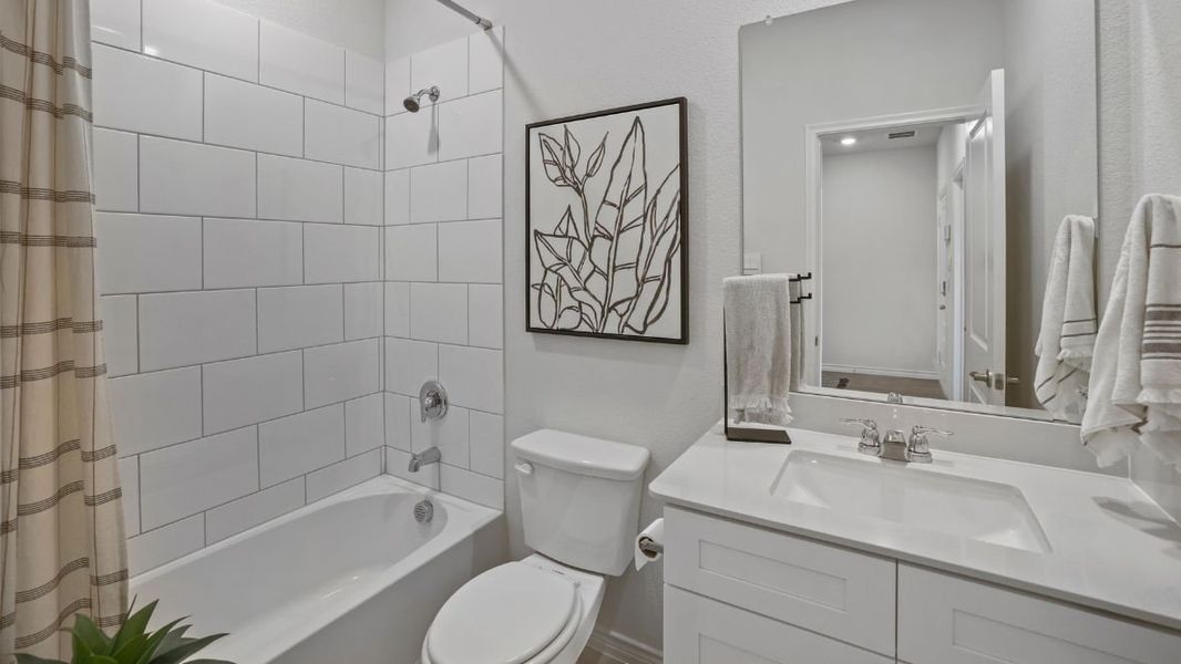 Furnished interior view inside a new home in Prairie Oaks, Oak Point (Image 18).