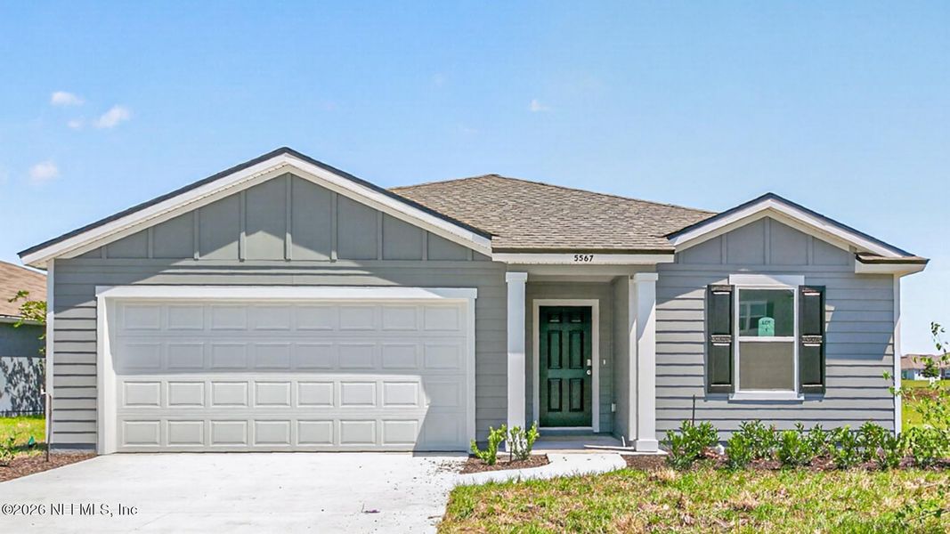 Front exterior of a new home in Copes Landing, Jacksonville, FL, highlighting curb appeal (Image 2).