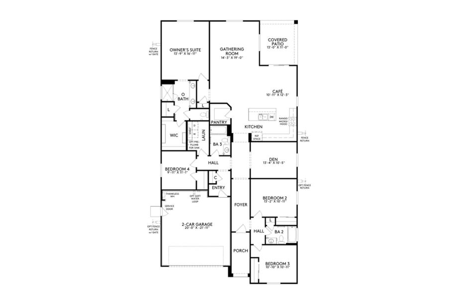 2D floor plan layout of this home in El Cidro, Goodyear, AZ (Image 4).