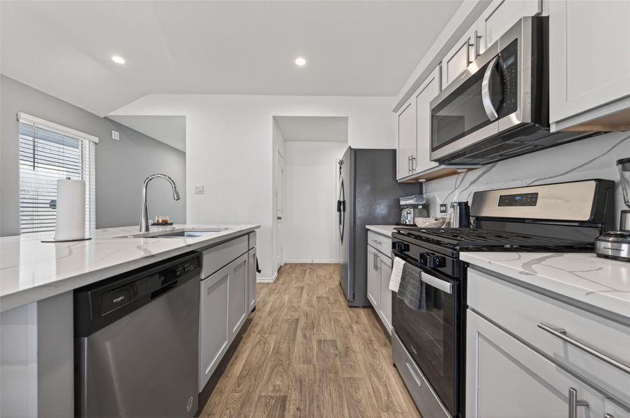 Furnished interior view inside a new home in , Spring (Image 7). Furnished interior view inside a new home in , Spring (Image 7).