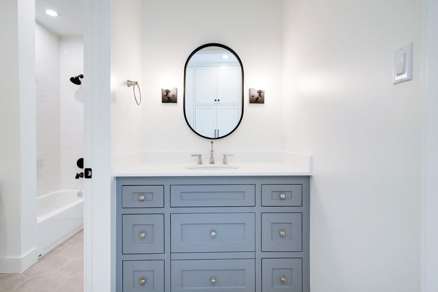 Private vanity for Bedroom #1 leads to the shared Jack and Jill bathroom. *Previous Project*