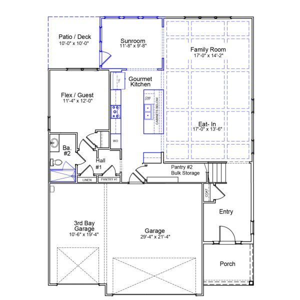 2D floor plan layout of this home in Grand Park, Leland, NC (Image 3).