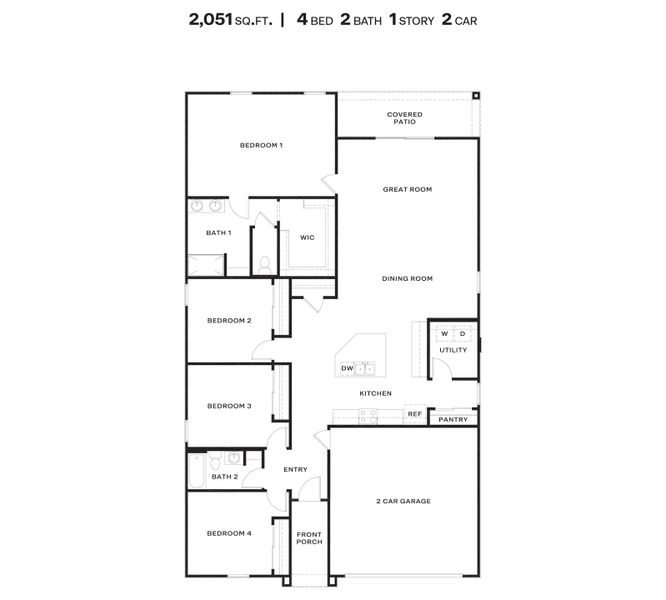 2D floor plan layout of this home in Tortolita Trails, Marana, AZ (Image 3).