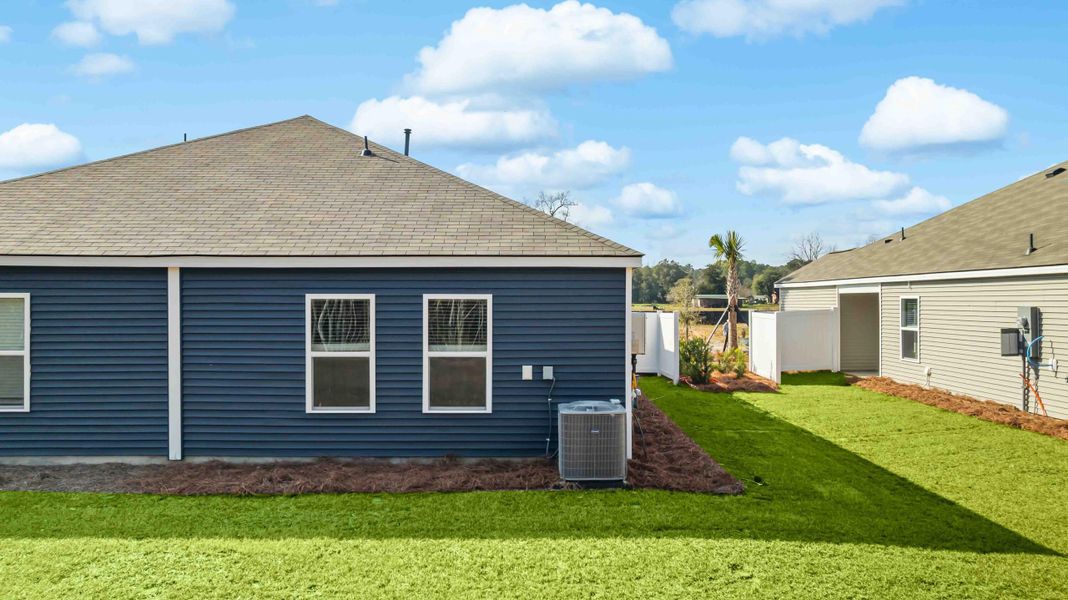 Exterior details and patio area of a home in The Timbers, Harleyville (Image 3). Exterior details and patio area of a home in The Timbers, Harleyville (Image 3).