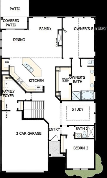 2D floor plan layout of this home in Cloverleaf – Mountainview Collection, Monument, CO (Image 5). 2D floor plan layout of this home in Cloverleaf – Mountainview Collection, Monument, CO (Image 5).