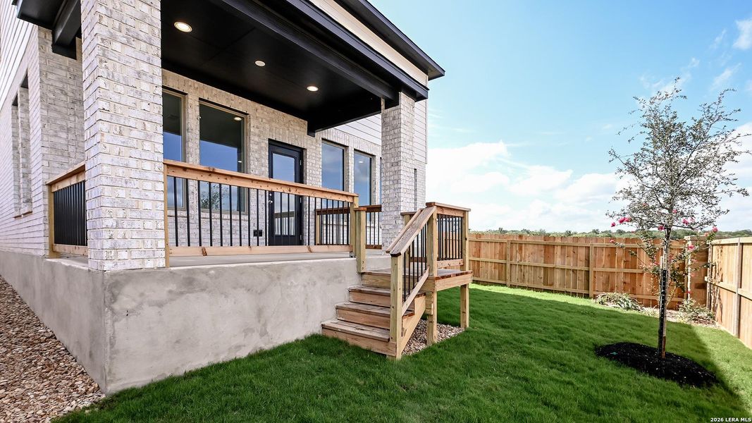 Exterior details and patio area of a home in Legacy at Lake Dunlap, New Braunfels (Image 25). Exterior details and patio area of a home in Legacy at Lake Dunlap, New Braunfels (Image 25).