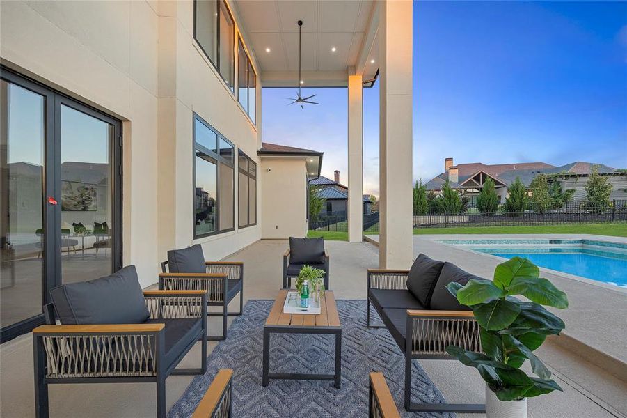 Exterior details and patio area of a home in , Heath (Image 21).