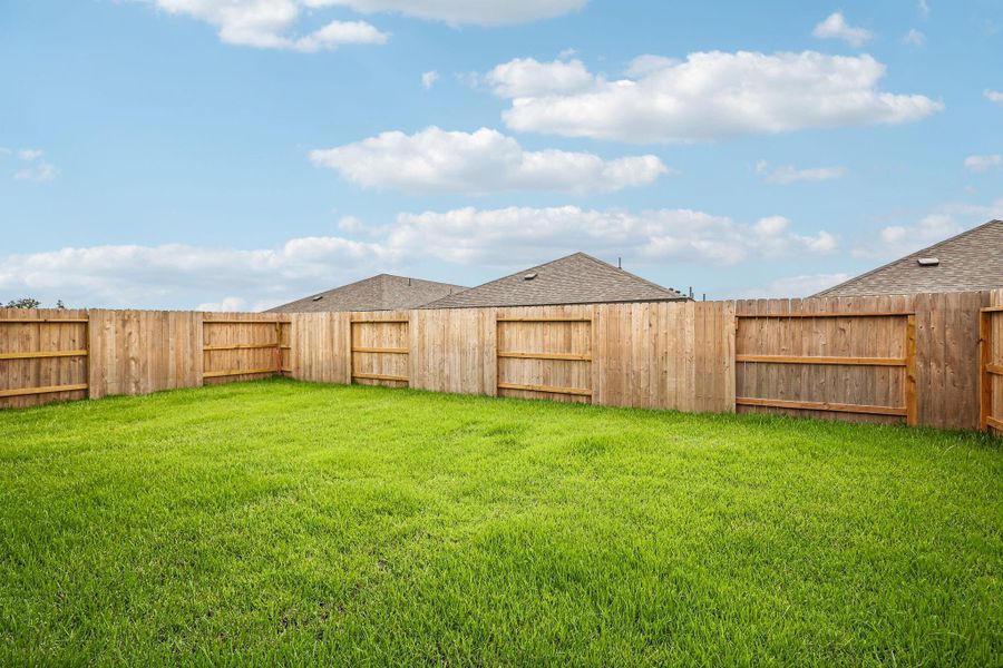 Exterior details and patio area of a home in Riviera Pines - Premier Series, Huffman (Image 3).