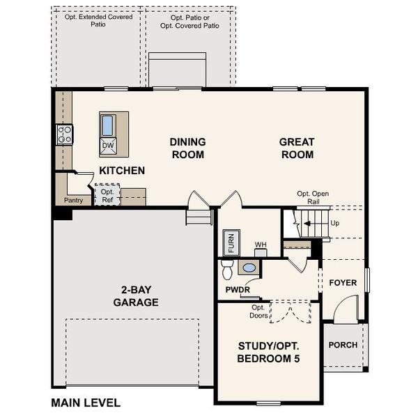2D floor plan layout for the The Powell by Century Communities in Bella Vista, Brighton, CO (Image 3).