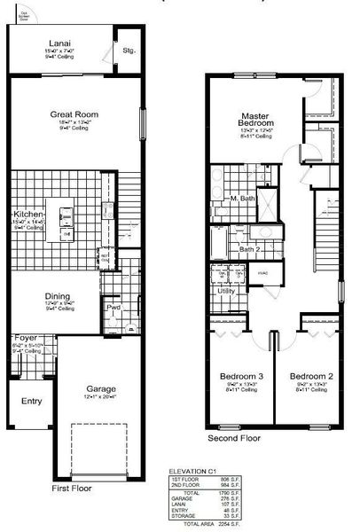 2D floor plan layout of this home in Palm Grove Real Estate and Homes for Sale in Lakewood Ranch, FL - Neal Communities, Lakewood Ranch, FL (Image 5).