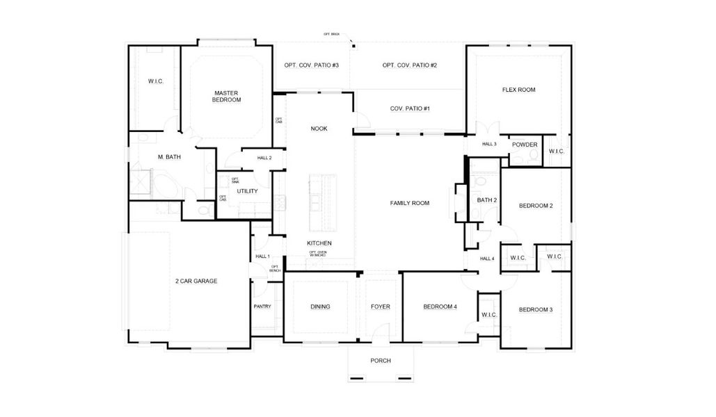 2D floor plan layout for the Concept 2978 by Landsea Homes in Paloma Ranch, Justin, TX (Image 3). 2D floor plan layout for the Concept 2978 by Landsea Homes in Paloma Ranch, Justin, TX (Image 3).