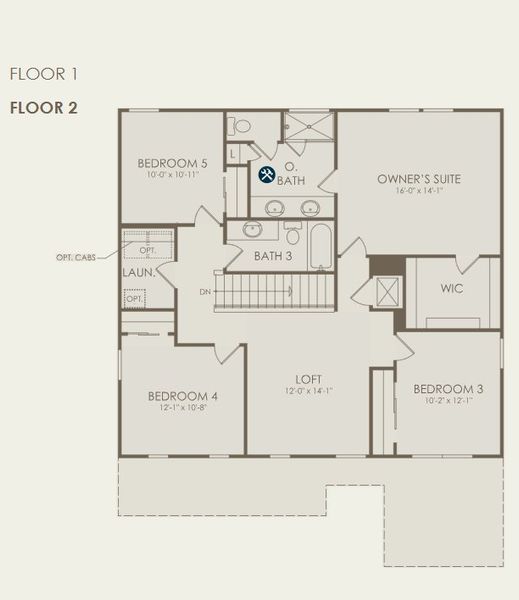 2D floor plan layout for the Imperial by Pulte Homes in Westerly Park at Wildlight, Wildlight, FL (Image 4).