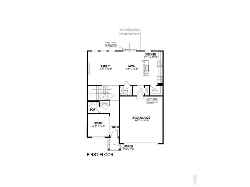 2D floor plan layout of this home in Fossil Creek Ranch, Windsor, CO (Image 3).