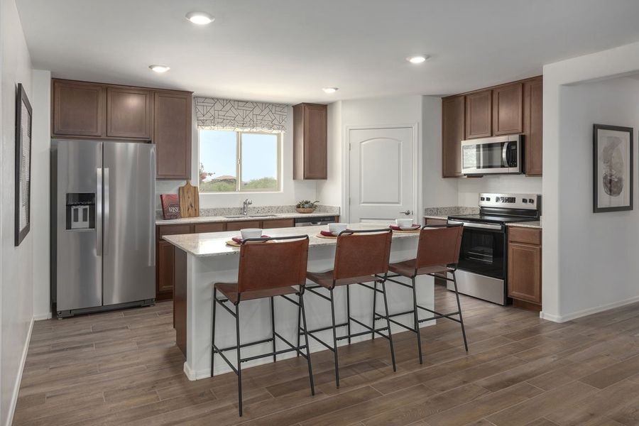 Representative furnished interior of a home built from the 1465 Modeled by KB Home in Mirador Ridge Blossom, Tucson (Image 6).