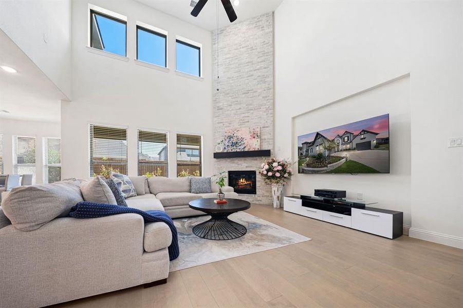 Walls of windows in the living room.