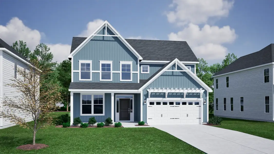 Representative exterior photo of a completed home built from the Peachtree - Vanguard Collection by Mungo Homes in Halford Grove, Chesnee, SC (Image 13).