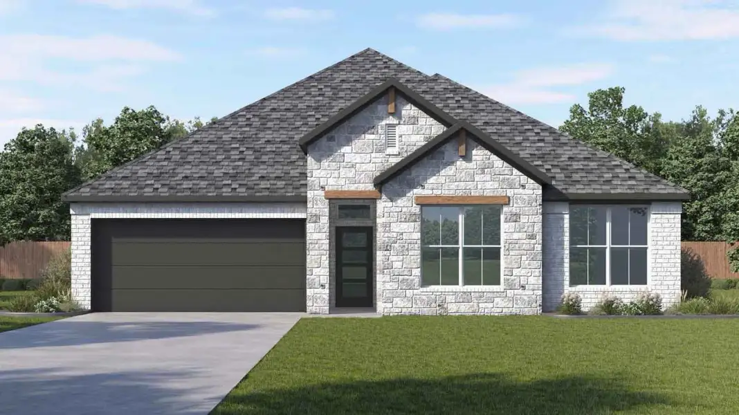 Representative exterior photo of a completed home built from the Lancaster by D.R. Horton in Alexander 65' Homesites, Pearland, TX (Image 2).