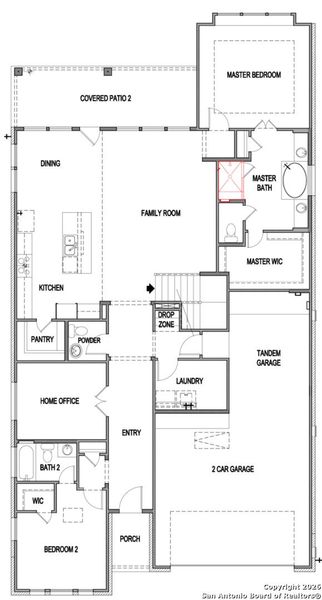 2D floor plan layout of this home in Foxbrook, Cibolo, TX (Image 3).