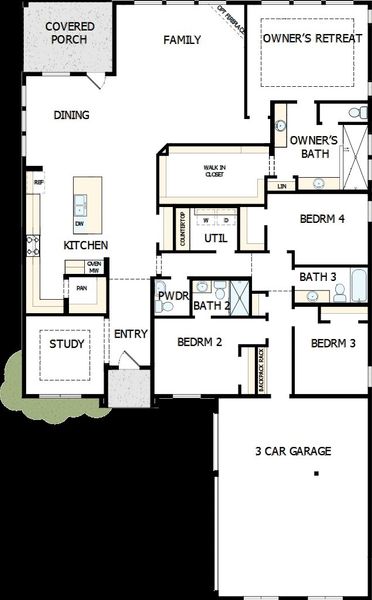 2D floor plan layout of this home in Terraces – Classics, Rockwall, TX (Image 2). 2D floor plan layout of this home in Terraces – Classics, Rockwall, TX (Image 2).