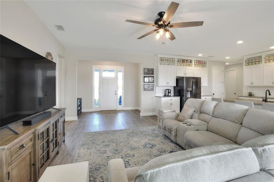 Front door leads directly into the open floor plan.