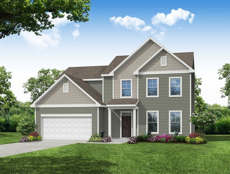 Representative exterior photo of a completed home built from the Brevard by Eastwood Homes in Enclave at Riverdale, Huntersville, NC (Image 5).