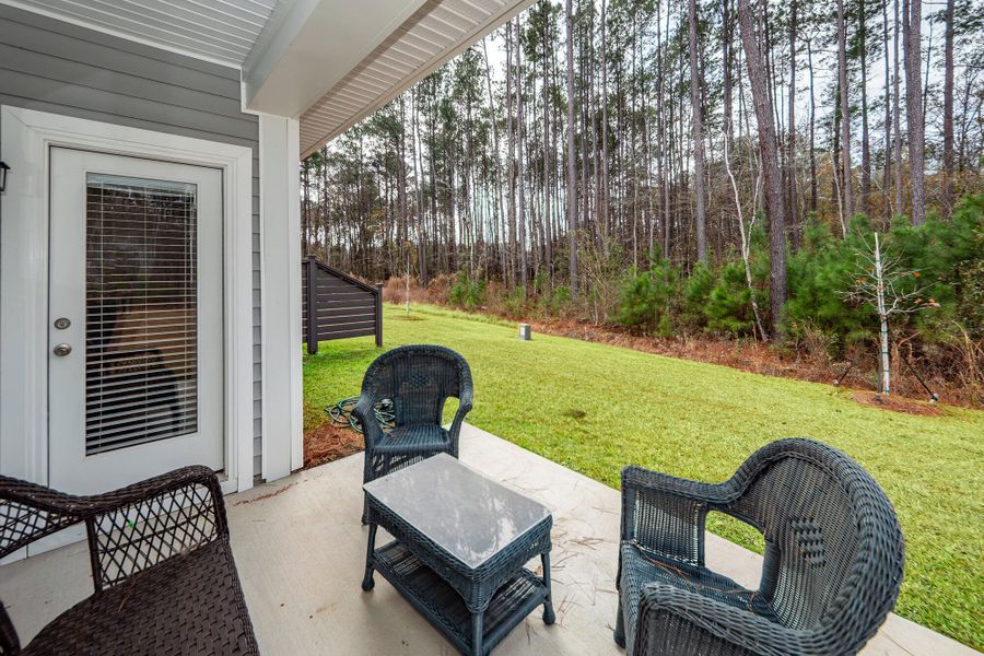 Exterior details and patio area of a home in Hammock Walk at Nexton, Summerville (Image 23).