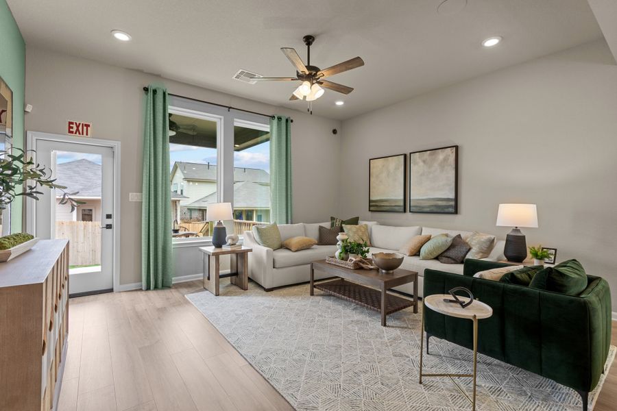 Furnished interior view inside a new home in Hunter's Ranch, San Antonio (Image 13). Furnished interior view inside a new home in Hunter's Ranch, San Antonio (Image 13).