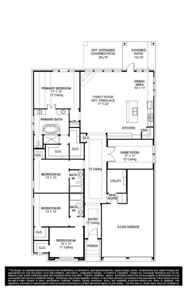 2D floor plan layout of this home in Meridiana, Manvel, TX (Image 2).