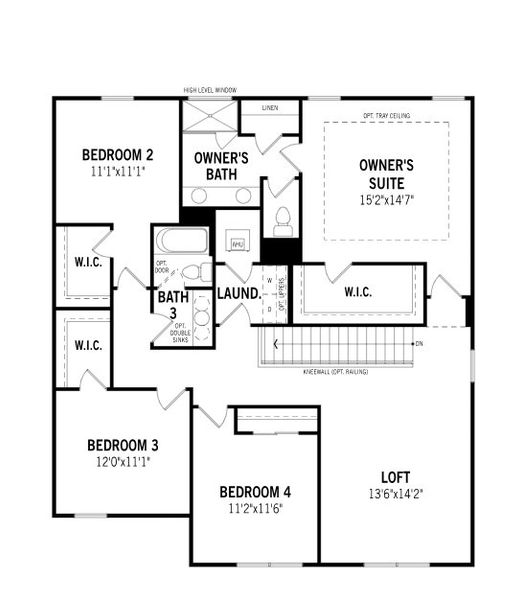 2D floor plan layout for the Sequoia by Mattamy Homes in Crosswind Ranch, Parrish, FL (Image 4).