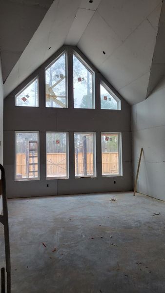 Family Room with Cathedral Ceilings.
