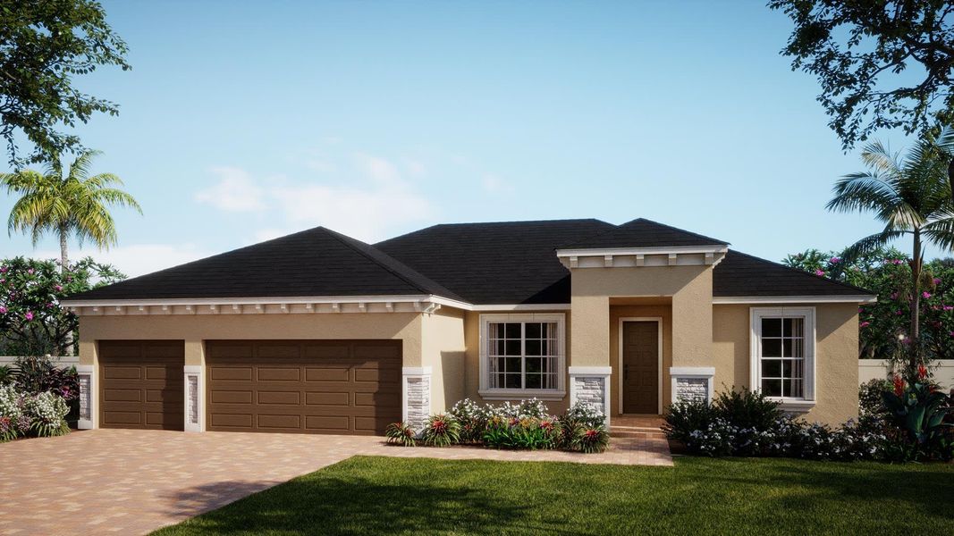 Mediterranean 2 Elevation | Briella | Country Club Estates | New Homes in Palm Bay, FL | Landsea Homes