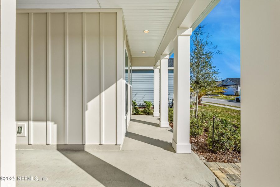 Exterior details and patio area of a home in Silver Landing at SilverLeaf, St. Augustine (Image 4).