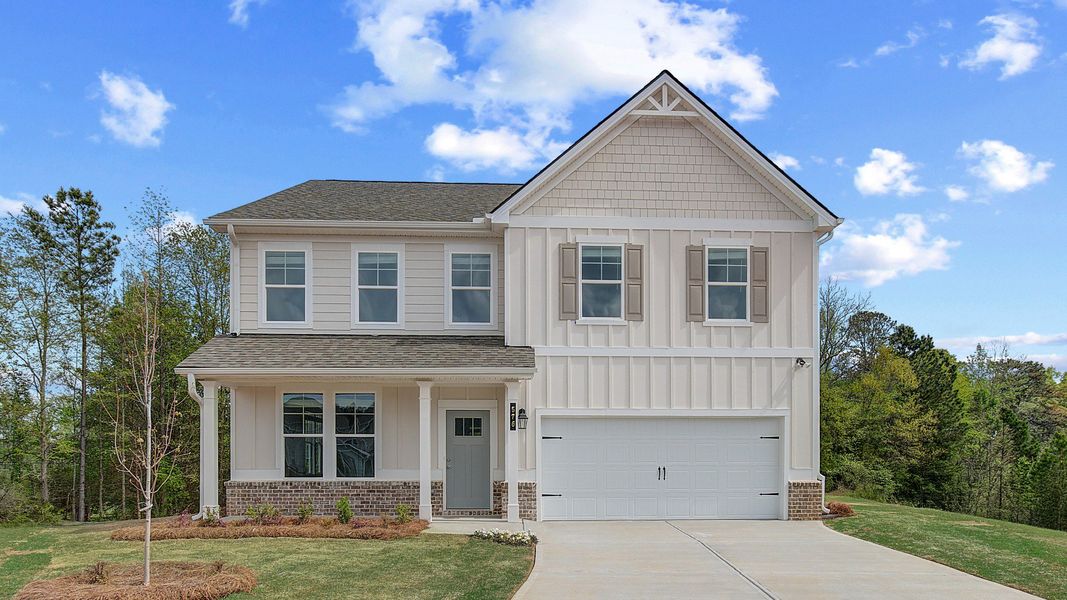 Representative exterior photo of a completed home built from the Everest III by DRB Homes in Cooper Park, McDonough, GA (Image 2).