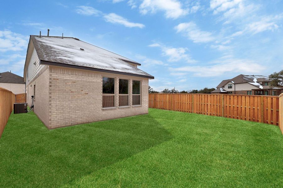 Exterior details and patio area of a home in Parmer Ranch, Georgetown (Image 22).