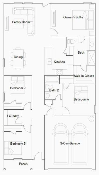 2D floor plan layout of this home in Lakes at Crockett Martin: Watermill Collection, Conroe, TX (Image 2). 2D floor plan layout of this home in Lakes at Crockett Martin: Watermill Collection, Conroe, TX (Image 2).