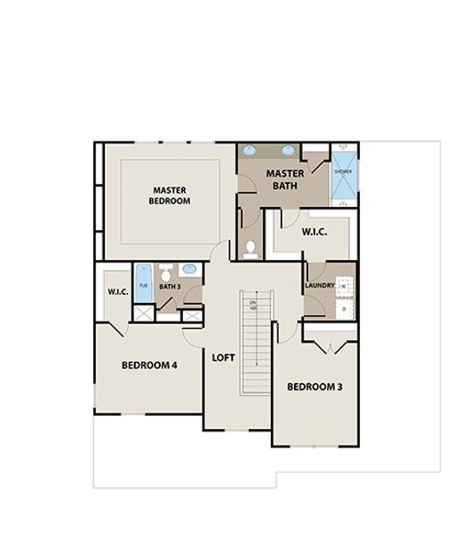 2D floor plan layout for the Fairfield 3-Car by Peachtree Building Group in The Manor at Gainesville Township, Gainesville, GA (Image 4).
