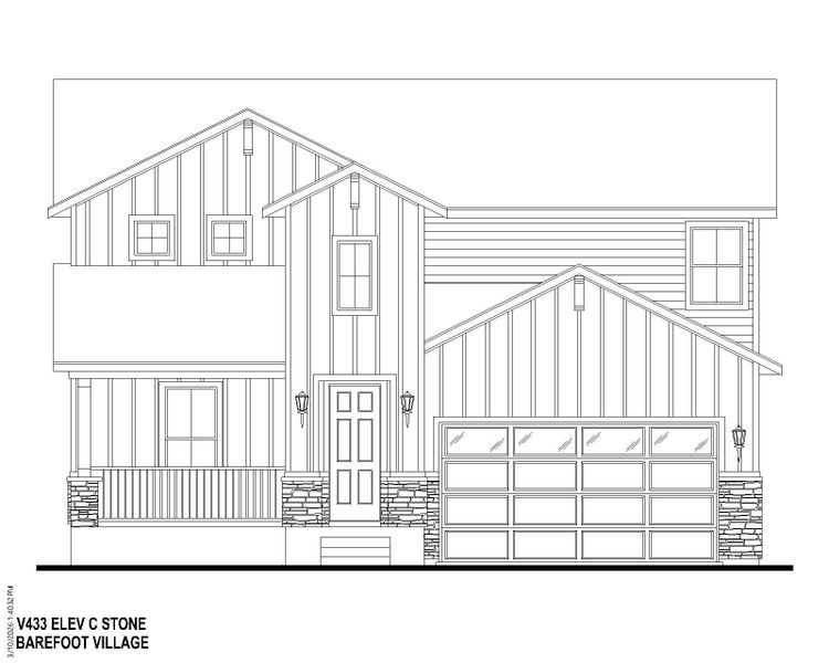 Plan V433 BV Elevation C w/ Stone Plan V433 BV Elevation C w/ Stone