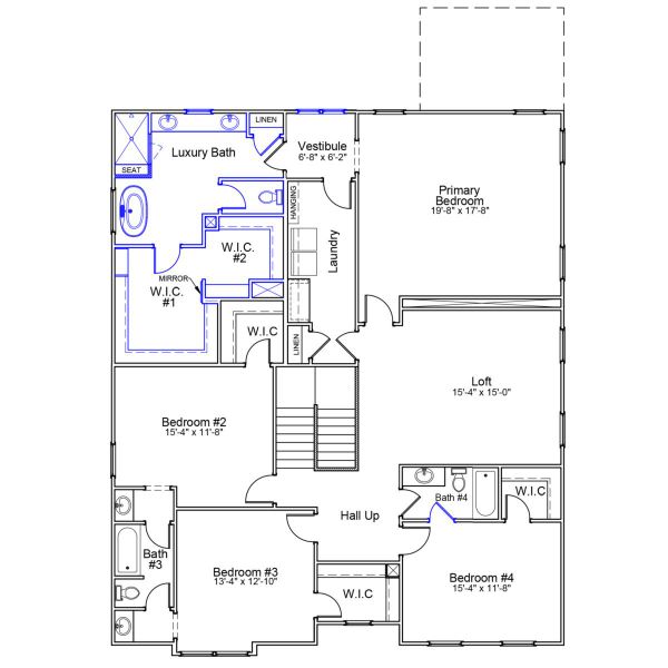 2D floor plan layout of this home in Cornerstone, Anderson, SC (Image 4).