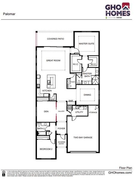 2D floor plan layout of this home in Lake Park at Tradition, Port St. Lucie, FL (Image 3).