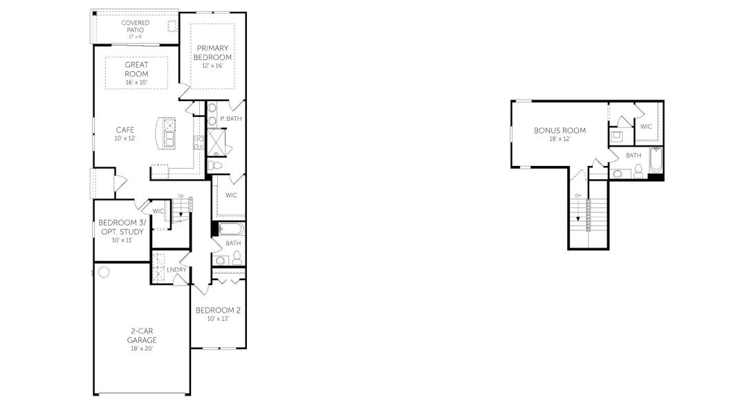 2D floor plan layout for the Madison II - Villas by Dream Finders Homes in Brook Forest, St. Augustine, FL (Image 5). 2D floor plan layout for the Madison II - Villas by Dream Finders Homes in Brook Forest, St. Augustine, FL (Image 5).