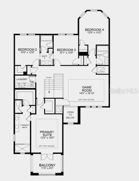 2D floor plan layout of this home in The Waters at Center Lake Ranch, St. Cloud, FL (Image 2). 2D floor plan layout of this home in The Waters at Center Lake Ranch, St. Cloud, FL (Image 2).