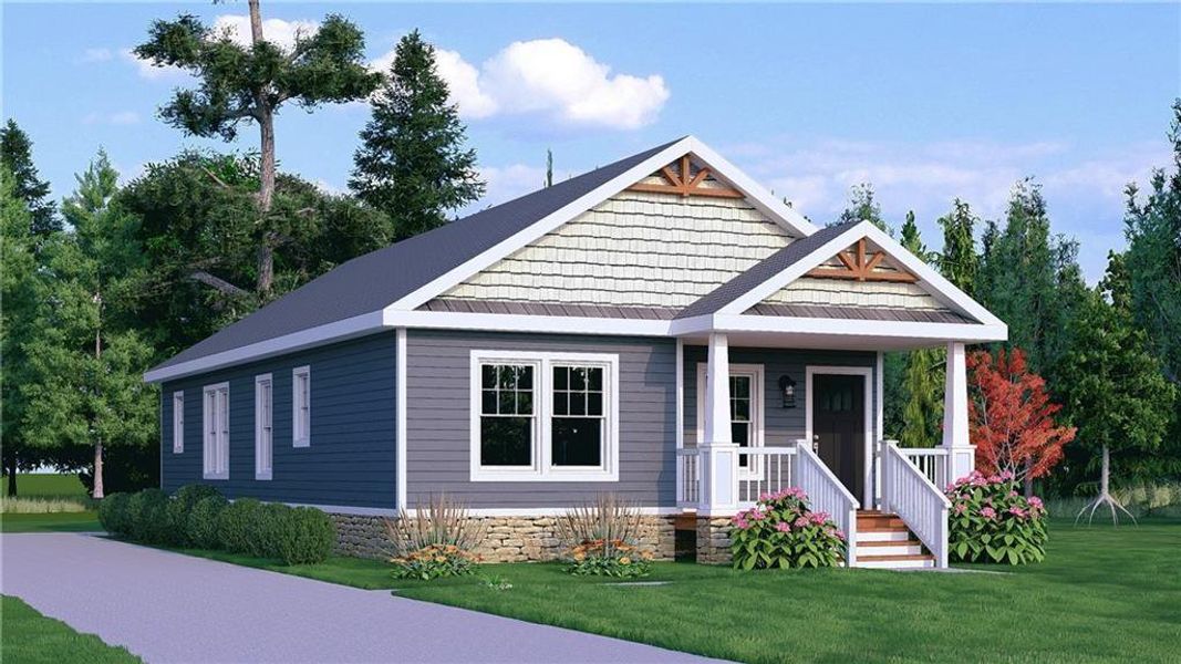 Front exterior of a new home in , Griffin, GA, highlighting curb appeal (Image 6).