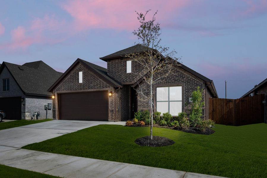 Front exterior of a new home in Hulen Trails, Fort Worth, TX, highlighting curb appeal (Image 2). Front exterior of a new home in Hulen Trails, Fort Worth, TX, highlighting curb appeal (Image 2).