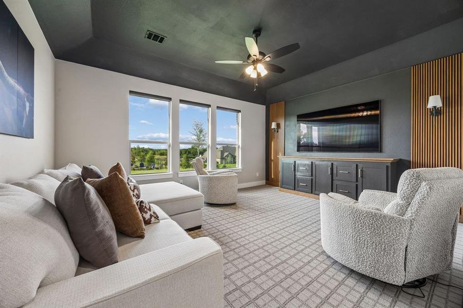 Media room, game room, play room....this flex space can work with your needs. Half bath is right next to it, great for guests.